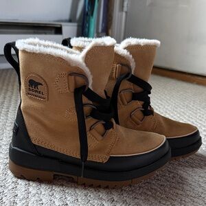 Sorel Tan and Black Winter Boots